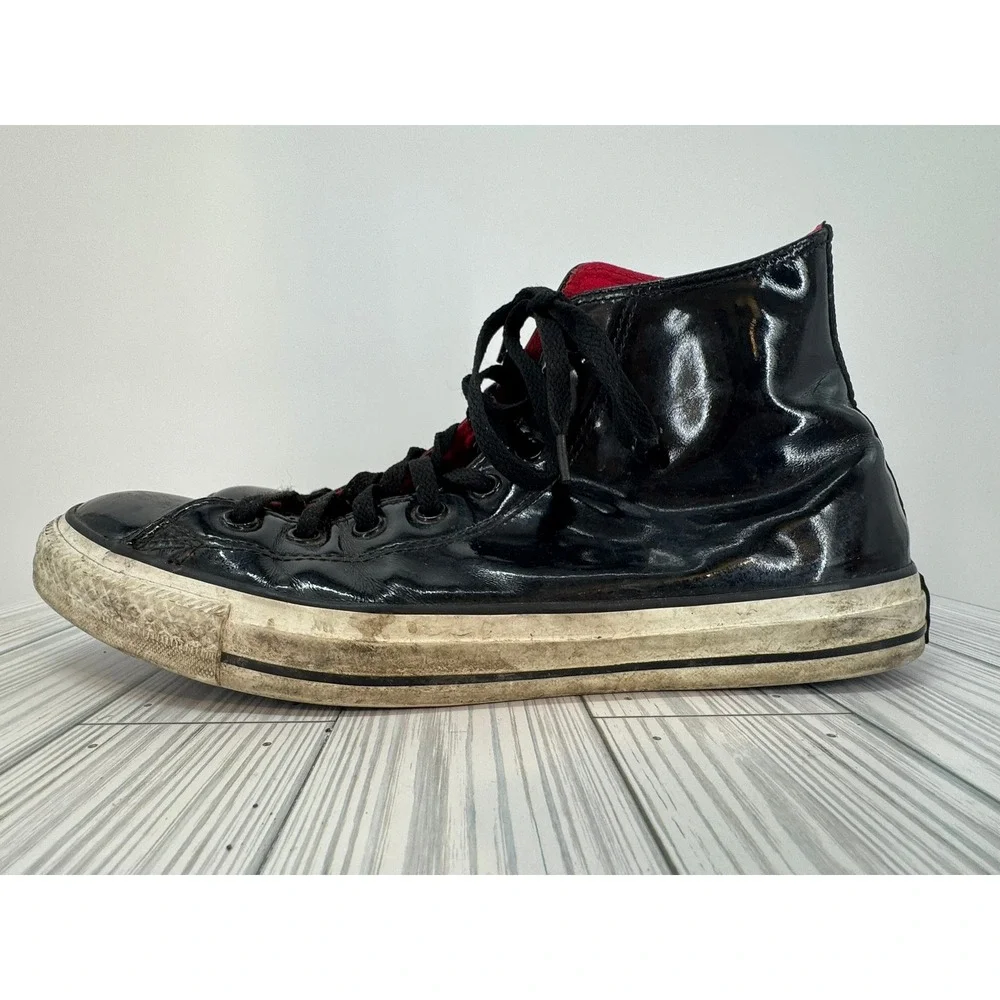 Converse All Star‎ Chuck Taylor High Top Black Patent Leather Sneakers Men's 10 - Picture 4 of 9